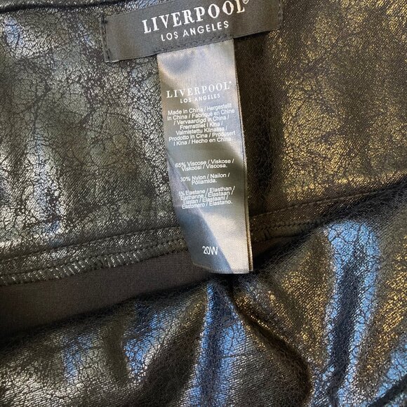 Liverpool Stella Kick Flare Welt Pocket Pants Women's 20W Black Crackle NWT - Picture 7 of 11